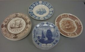 Set of nine Wedgwood 'The Great Racing Clippers' collectors plates,