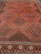 Persian Hamadan carpet, red ground,