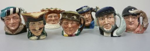 Collection of Royal Doulton character jugs comprising 'The Falconer', 'Capt Ahab', 'Gone Away',