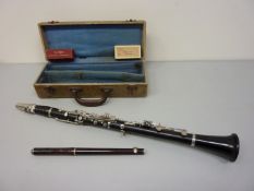 Musical Instruments - Boosey & Hawkes Regent clarinet and a Laube rosewood fife