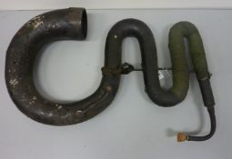 Musical Instruments - wood and papier mache military serpent, five brass keys, ivory key guides