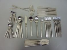 Canteen of retro Viners silver plated cutlery - six place settings - and a pair of Inox salad