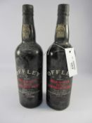 Port - Two bottles Offley Boa Vista 1972 vintage port bottled 1974