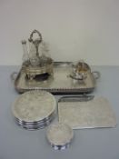 Silver-plated tray, mats,