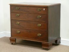 George III mahogany chest fitted with four graduating drawers, W92cm, H84cm,