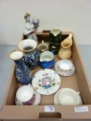 Early 20th century K G Luneville ash tray, Spode cup and saucer and two other cups and saucers,