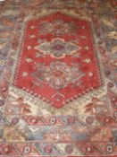 Turkish style red and green ground rug,