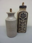 Two West German pottery lamp bases H57cm diminishing