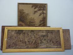 Four assorted tapestry panels