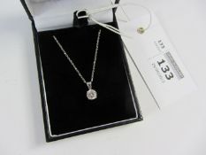 Stone set pendant stamped 375 on white gold chain hallmarked 9ct