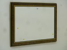Rectangular bevelled edge wall mirror in simulated walnut framed,