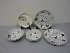 Eight pieces of Ridgeway 'Homemaker' china and an Alfred Meakin 'Carousel' plate (9)