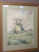 The Haywain, watercolour signed with the initials WBC and dated 1895,