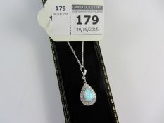 Opal pendant necklace stamped 925