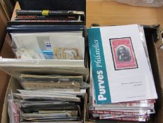 Stamp albums, FDCs, loose stamps, books,