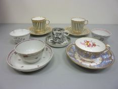 Pair 19th century cups and saucers retailed by Storey & Son London,
