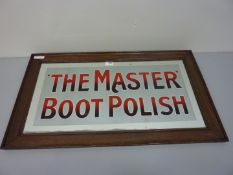 Advertising - ' "The Master" Boot Polish' Edwardian mirror 50cm x 87cm