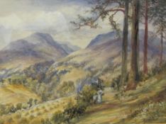 Mary Weatherill (British 1834-1913): 'From Crieff - Looking towards Ochertyre House Glen Farritt,