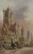 William Gawin Herdman (British 1805-1882): 'St Nicholas Church Ghent',