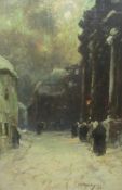 Thomas William Morley (British 1859-1925): "Christchurch Spitalfields" front of Hawksmoor Church by