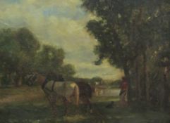 Vessonti ? (19th century): Working Horses in the Shade of the Trees,