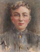 Rowland Henry Hill (Staithes Group 1873-1952): 'Leonard Mallinson' bust portrait as a young man,