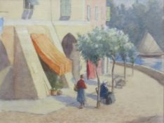 Percy Morton Teasdale (Staithes Group 1870-1961): Mediterranean Street scene,