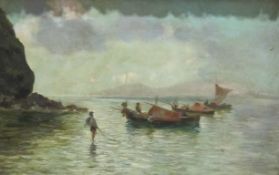 Giardi (Italian 19th/20th century): Fishing Boats in the Bay of Naples,