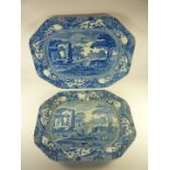 Spode Italian Garden meat plate L44cm and one other L49cm