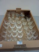 Babycham glasses and other drinking glassware in one box