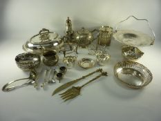 Victorian oval entree dish, four division toast rack, Indian tea pot and milk jug,