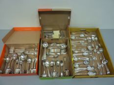 Silver-plated cutlery in four boxes