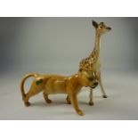 Beswick giraffe and a Beswick lioness