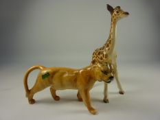 Beswick giraffe and a Beswick lioness