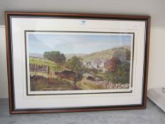 Yorkshire Dales village signed print after K Melling