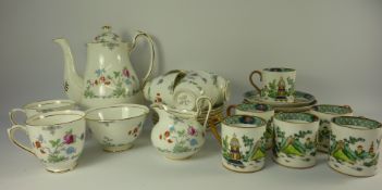 New Chelsea coffee service - six place settings and a set of six Crown Staffordshire 'Chinese