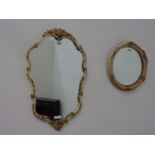 Cream and gilt mirror H75cm and another similar mirror
