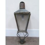 Victorian copper and glass street lantern,