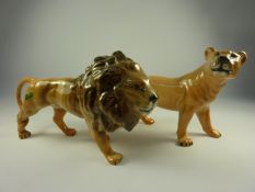 Beswick lion L25cm and a Beswick lioness L24cm