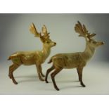 Two Beswick stags Condition Report Stag bearing original label has had its antler re-glued, and
