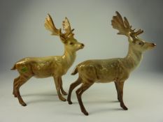 Two Beswick stags Condition Report Stag bearing original label has had its antler re-glued, and