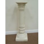 White painted wood column,