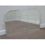 Bevelled edge frameless mirror etched with bird flock decoration 61.