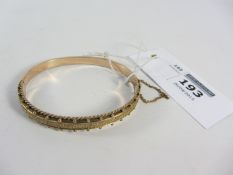 Edwardian rose gold hinged bangle hallmarked 9ct approx 9gm