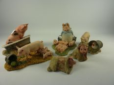 Border Fine Arts 'Aunt Pettitoes Feeding the Piglets',  'Hog Wash' and 'Free Lunch' pig sculptures,