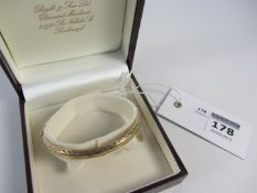 Gold hinged bangle hallmarked 9ct approx 8gm