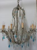 Cut crystal chandelier approx.