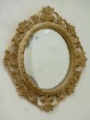 French style circular convex wall mirror D88cm