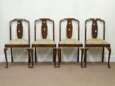 Set four mahogany dining chairs with drop in seats