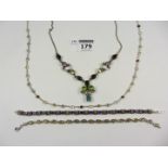 Stone set necklaces and bracelets stamped 925